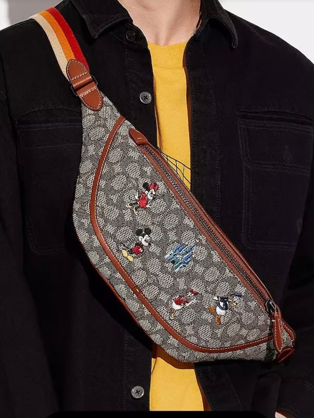 COACH x Disneyland 50th anniversary beltbag embroidered Mickey Mouse and Friends